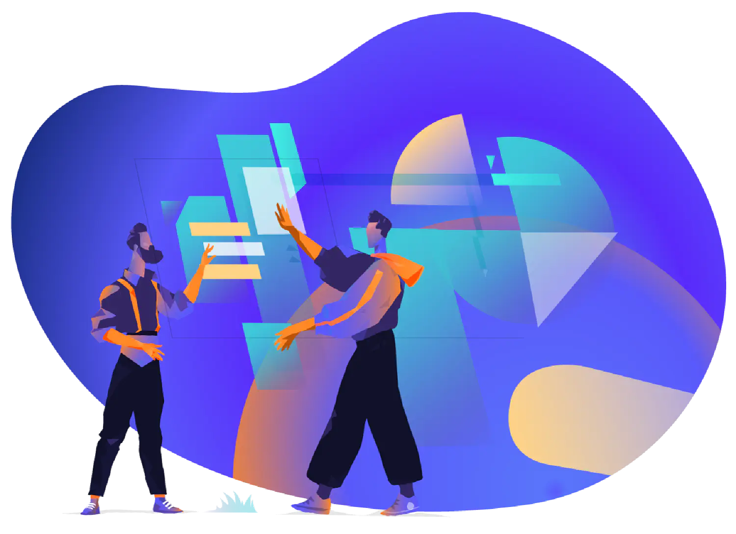 showing the services by two people