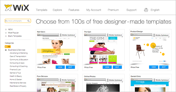 wix screenshot